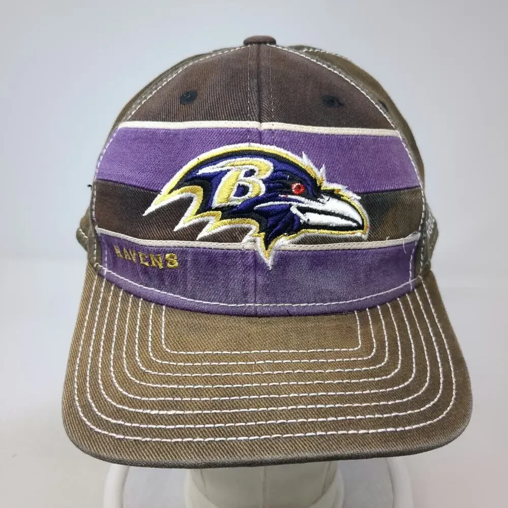 Baltimore Ravens NFL Reebok Cap Brown Purple XL Equipment Patch Logo Flex Hat